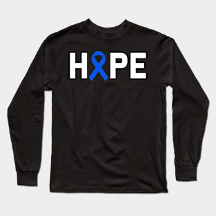 Hope Colon Cancer Awareness Zodiac Ribbon Support Gift Long Sleeve T-Shirt